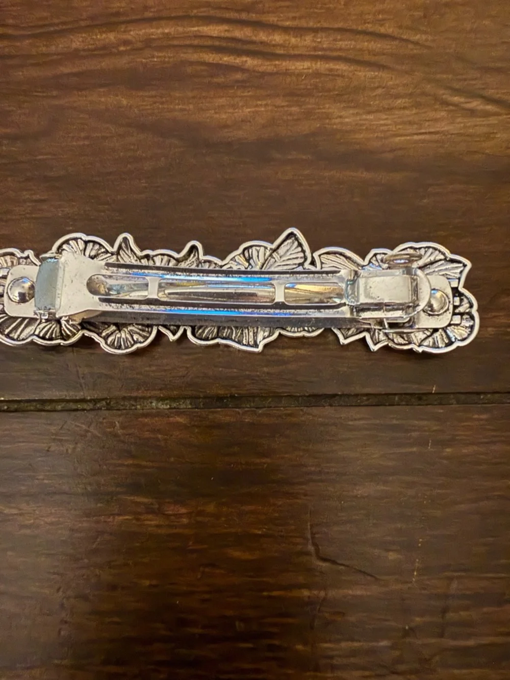 Butterfly silver hair barrette